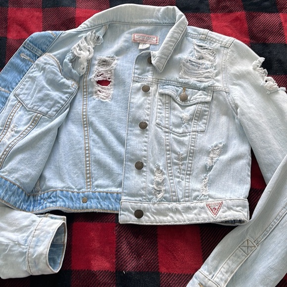 GUESS Ripped Jean Jacket - Picture 13 of 14